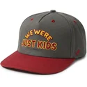 homenage-curved-brim-just-kids-the-retro-grey-and-red-snapback-cap