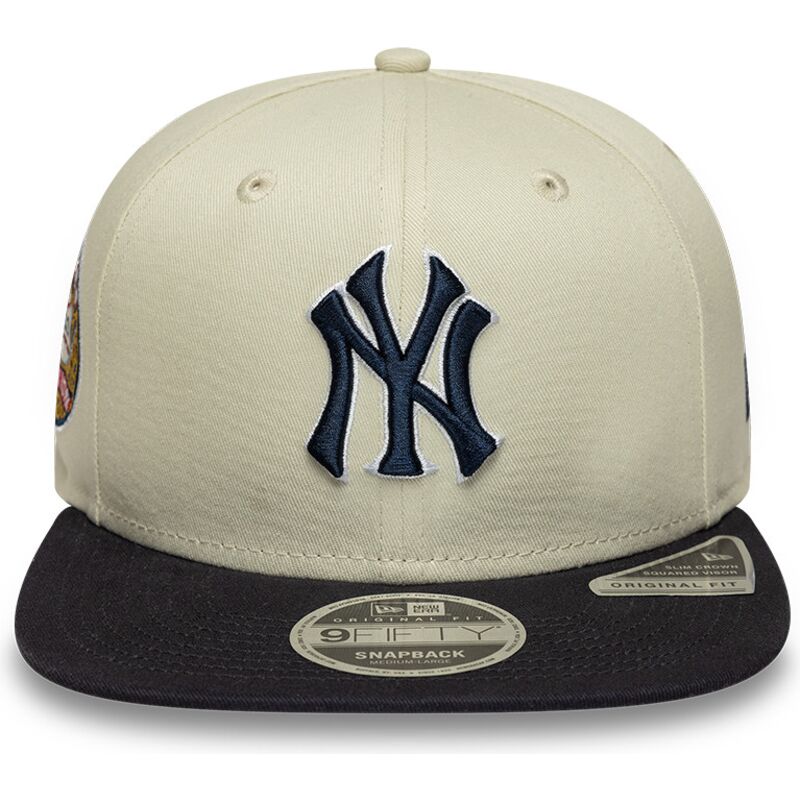 new-era-flat-brim-navy-blue-logo-9fifty-original-fit-world-series-new-york-yankees-mlb-beige-snapback-cap