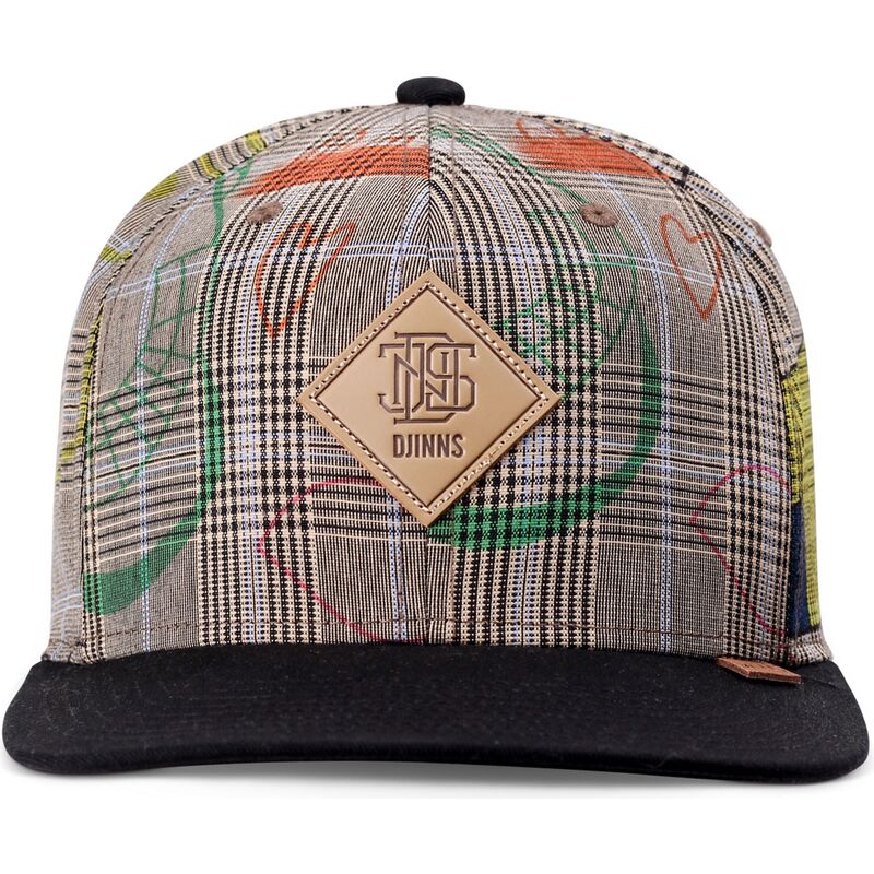 djinns-flat-brim-crinklecheck-grey-and-black-snapback-cap