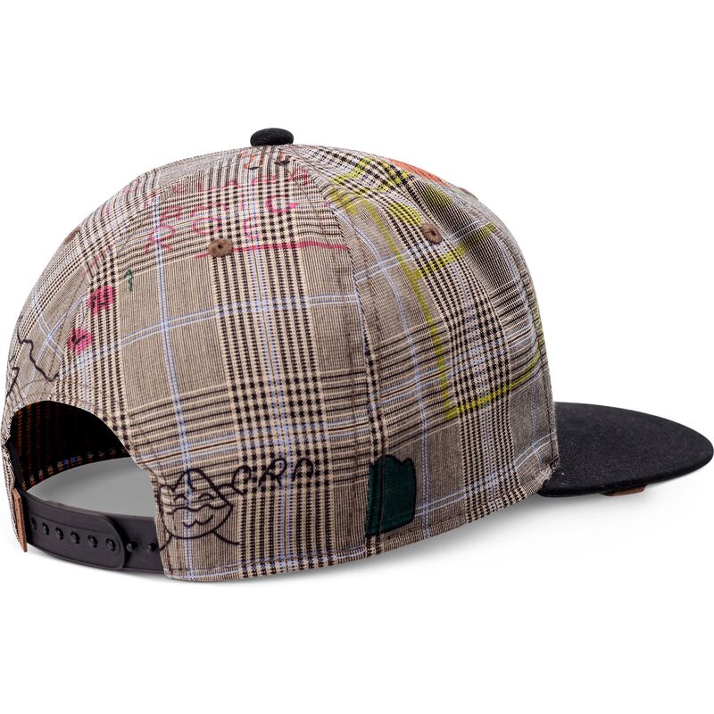 djinns-flat-brim-crinklecheck-grey-and-black-snapback-cap