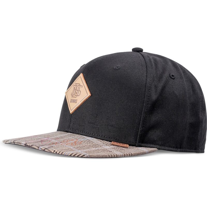 djinns-flat-brim-crinklecheck-rev-black-and-grey-snapback-cap