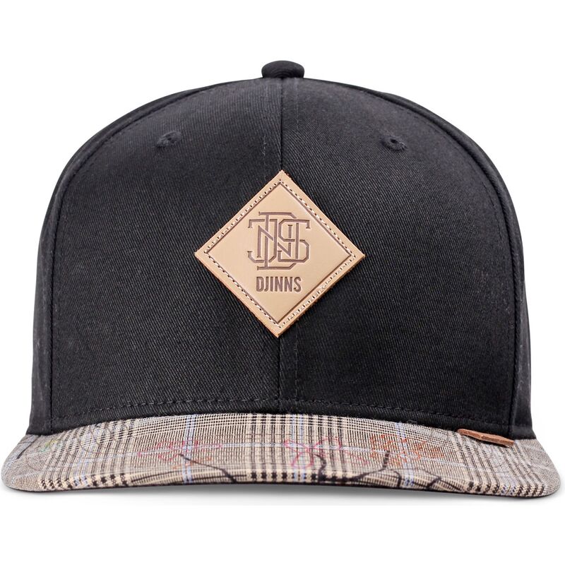 djinns-flat-brim-crinklecheck-rev-black-and-grey-snapback-cap