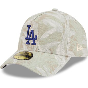New Era Curved Brim 59FORTY A Frame Leafy Palm Los Angeles Dodgers MLB Beige Fitted Cap