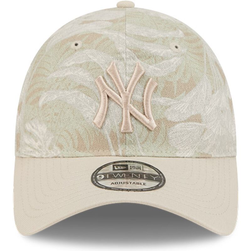new-era-curved-brim-9twenty-leafy-palm-new-york-yankees-mlb-beige-adjustable-cap