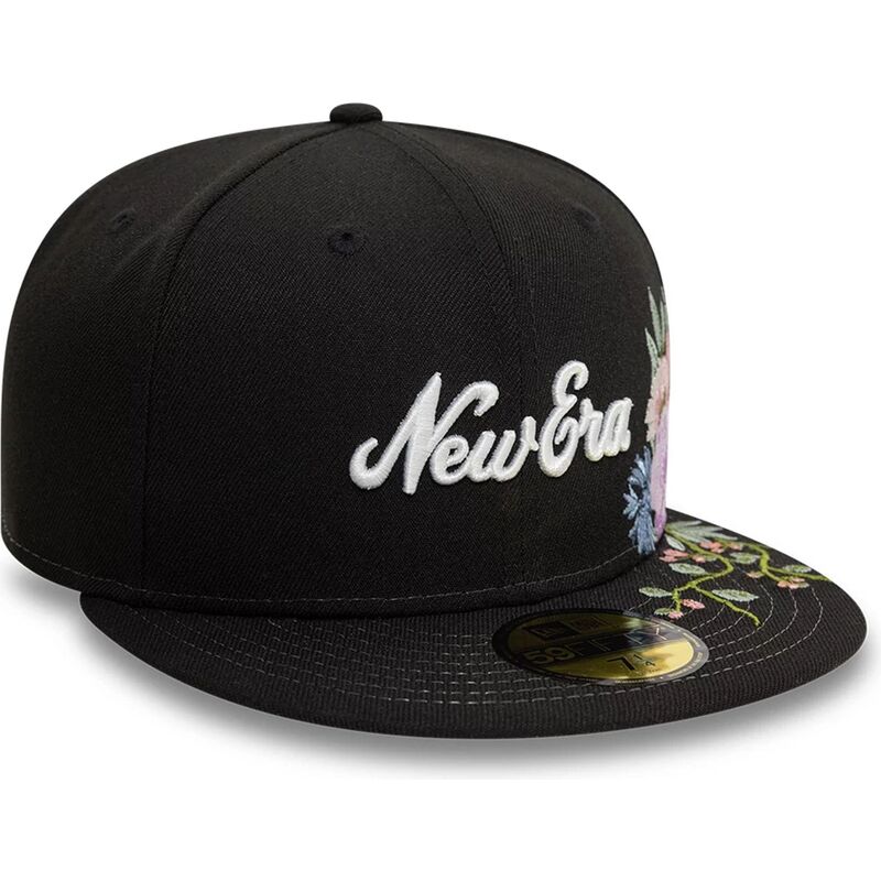 new-era-flat-brim-59fifty-floral-emb-black-fitted-cap