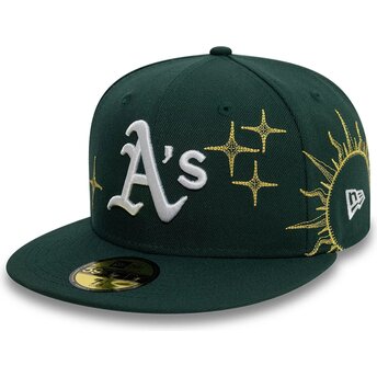 New Era Flat Brim 59FIFTY Zodiac Oakland Athletics MLB Green Fitted Cap