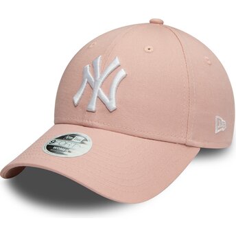 New Era Curved Brim Women 9FORTY Colour Essential New York Yankees MLB Pink Adjustable Cap