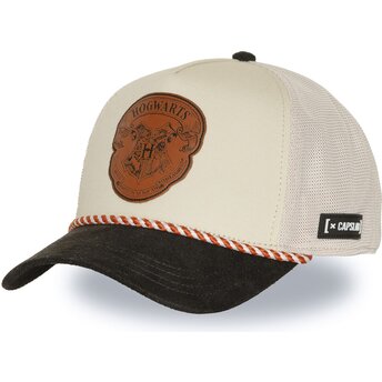 Capslab Hogwarts HP4 HOGB Harry Potter Beige and Black Trucker Hat