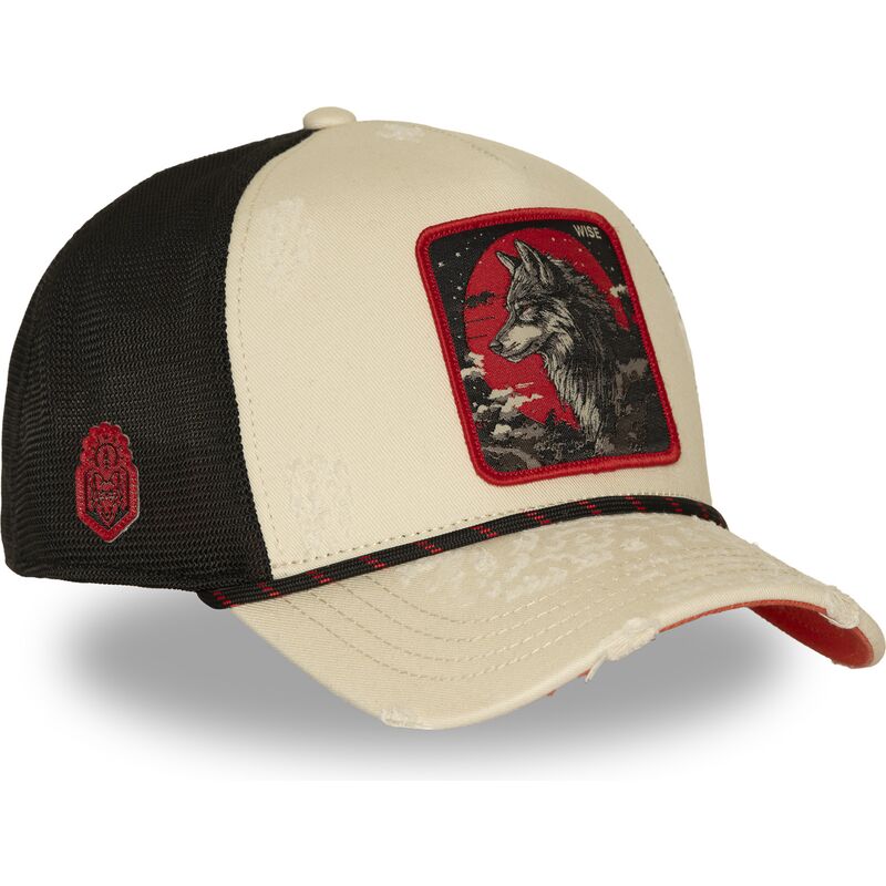 capslab-wolf-wise-bea3-wisb-beasts-beige-and-black-trucker-hat capslab-wolf-wise-bea3-wisb-beasts-beige-and-black-trucker-hat