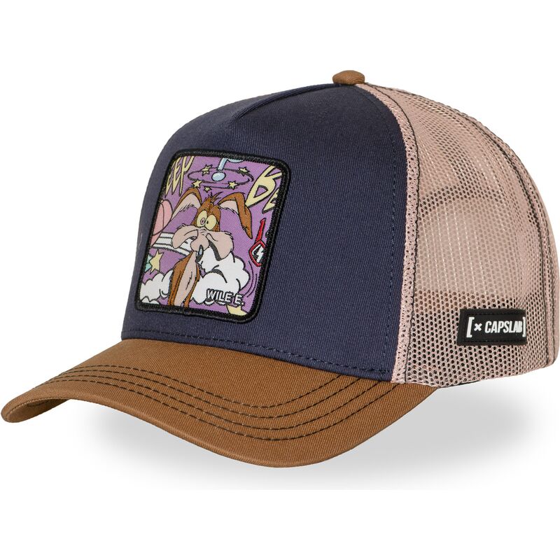 capslab-wile-e-coyote-loo13-wilb-looney-tunes-navy-blue-and-brown-trucker-hat capslab-wile-e-coyote-loo13-wilb-looney-tunes-navy-blue-and-brown-trucker-hat