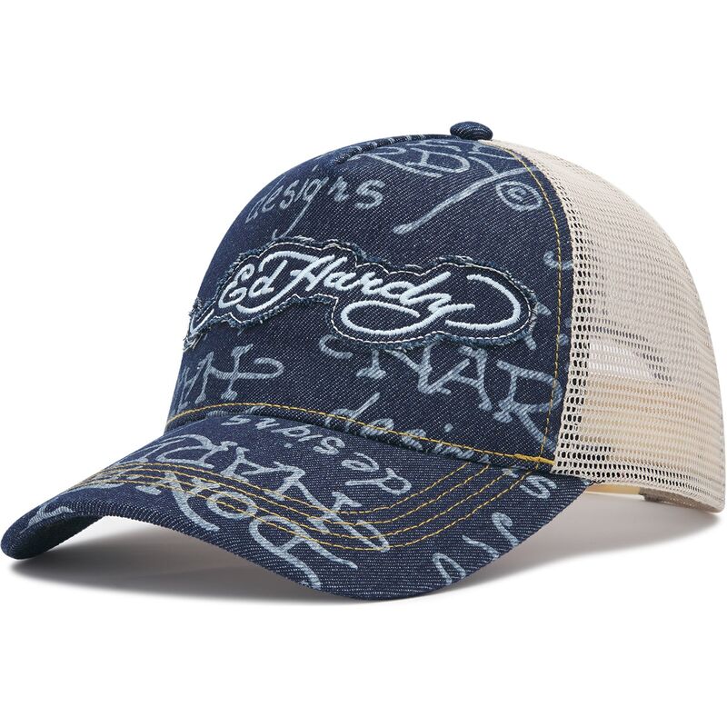 ed-hardy-don-denim-navy-blue-and-beige-trucker-hat