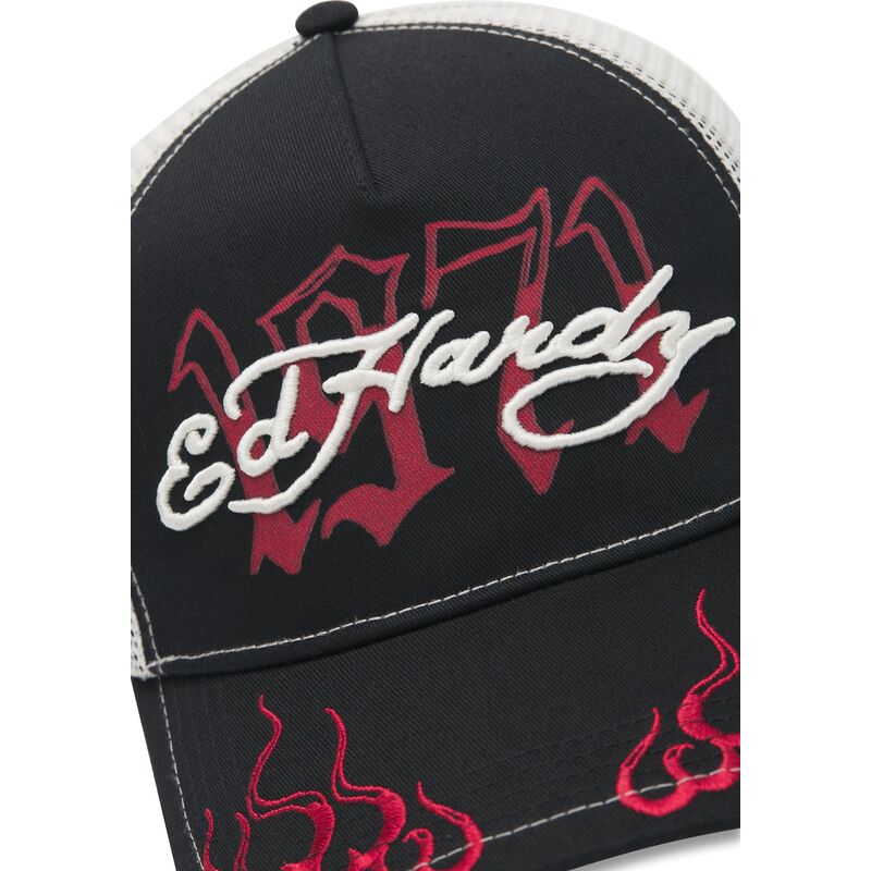 ed-hardy-1971-black-beige-and-red-trucker-hat