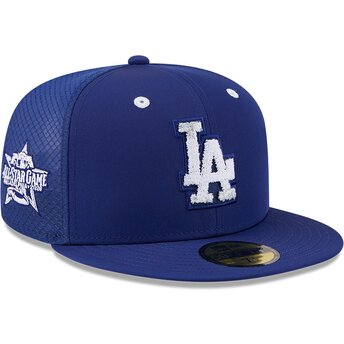 New Era Flat Brim 59FIFTY All Star Game Workout Los Angeles Dodgers MLB Blue Fitted Trucker Hat