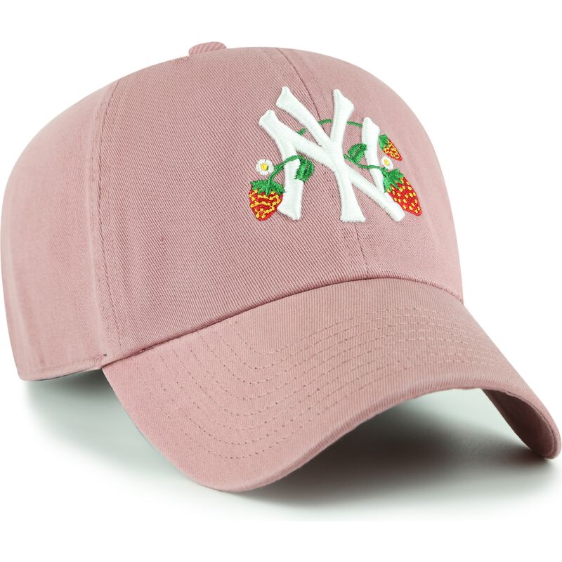 47-brand-curved-brim-youth-clean-up-icon-alt-strawberry-new-york-yankees-mlb-pink-adjustable-cap