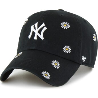 47 Brand Curved Brim Youth Clean Up Scatter New York Yankees MLB Black Adjustable Cap