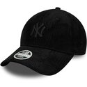 new-era-curved-brim-women-black-logo-9forty-cord-new-york-yankees-mlb-black-adjustable-cap