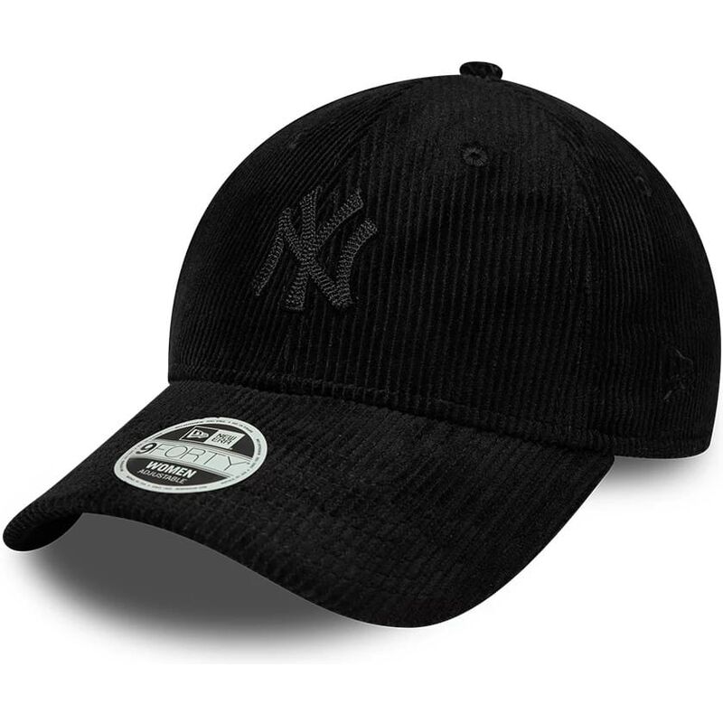 new-era-curved-brim-women-black-logo-9forty-cord-new-york-yankees-mlb-black-adjustable-cap new-era-curved-brim-women-black-logo-9forty-cord-new-york-yankees-mlb-black-adjustable-cap