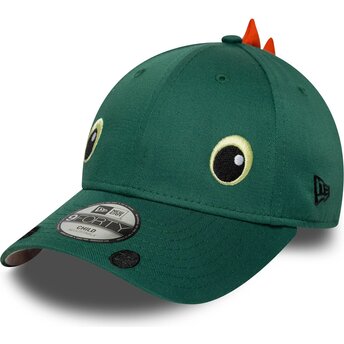 New Era Curved Brim Youth 9FORTY Dino Face Green Snapback Cap