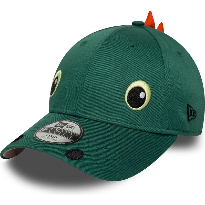 new-era-curved-brim-youth-9forty-dino-face-green-snapback-cap