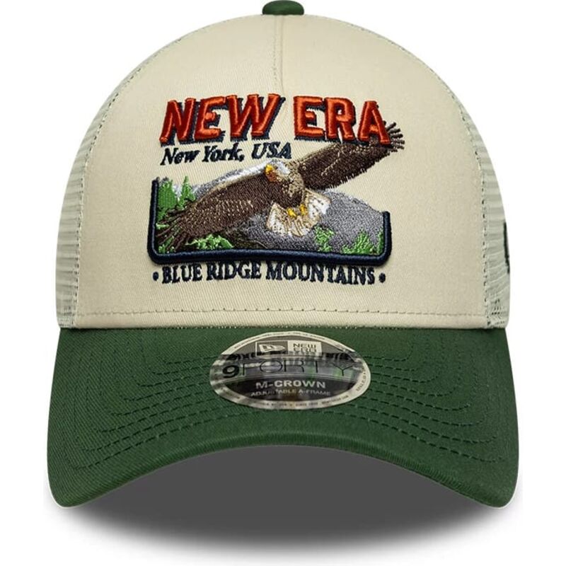 new-era-9forty-m-crown-a-frame-graphic-green-and-beige-trucker-hat new-era-9forty-m-crown-a-frame-graphic-green-and-beige-trucker-hat
