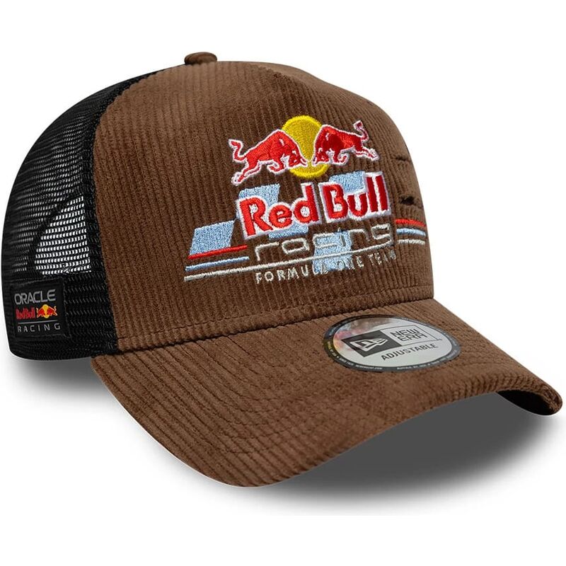 new-era-a-frame-distressed-cord-red-bull-racing-formula-1-brown-and-black-trucker-hat