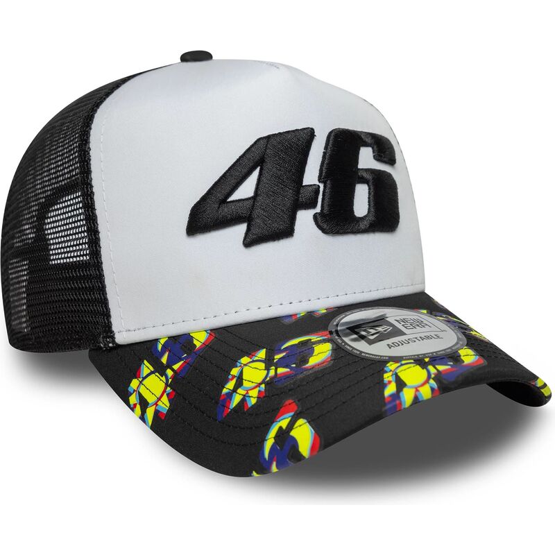 new-era-e-frame-print-visor-valentino-rossi-vr46-motogp-black-and-white-trucker-hat