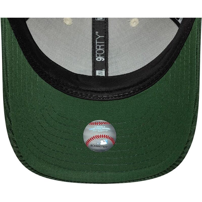 new-era-curved-brim-green-logo-9forty-m-crown-cord-los-angeles-dodgers-mlb-beige-and-green-snapback-cap