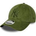 new-era-curved-brim-green-logo-9forty-m-crown-cord-new-york-yankees-mlb-light-green-adjustable-cap