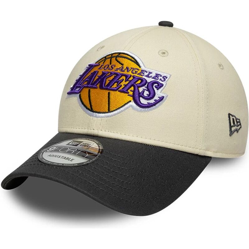 new-era-curved-brim-9forty-colour-block-los-angeles-lakers-nba-beige-and-black-adjustable-cap new-era-curved-brim-9forty-colour-block-los-angeles-lakers-nba-beige-and-black-adjustable-cap