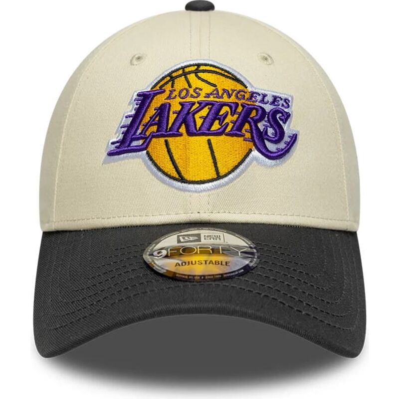 new-era-curved-brim-9forty-colour-block-los-angeles-lakers-nba-beige-and-black-adjustable-cap new-era-curved-brim-9forty-colour-block-los-angeles-lakers-nba-beige-and-black-adjustable-cap