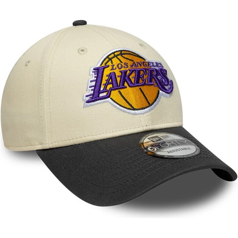new-era-curved-brim-9forty-colour-block-los-angeles-lakers-nba-beige-and-black-adjustable-cap new-era-curved-brim-9forty-colour-block-los-angeles-lakers-nba-beige-and-black-adjustable-cap