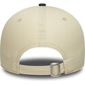 new-era-curved-brim-9forty-colour-block-los-angeles-lakers-nba-beige-and-black-adjustable-cap