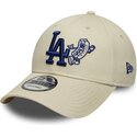 new-era-curved-brim-9forty-food-icon-los-angeles-dodgers-mlb-beige-and-blue-adjustable-cap