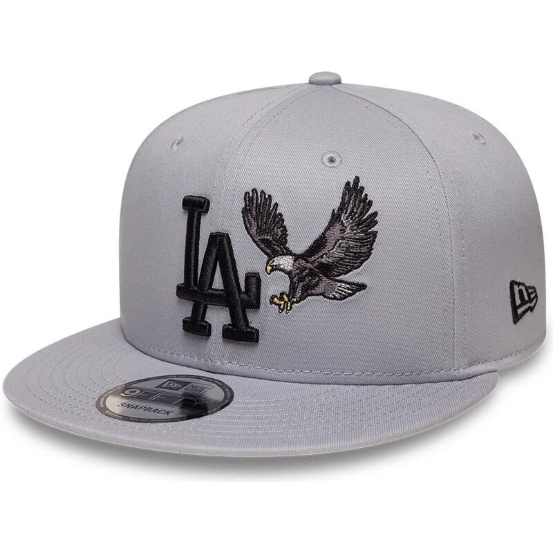 new-era-flat-brim-black-logo-9fifty-outdoor-icon-los-angeles-dodgers-mlb-grey-snapback-cap