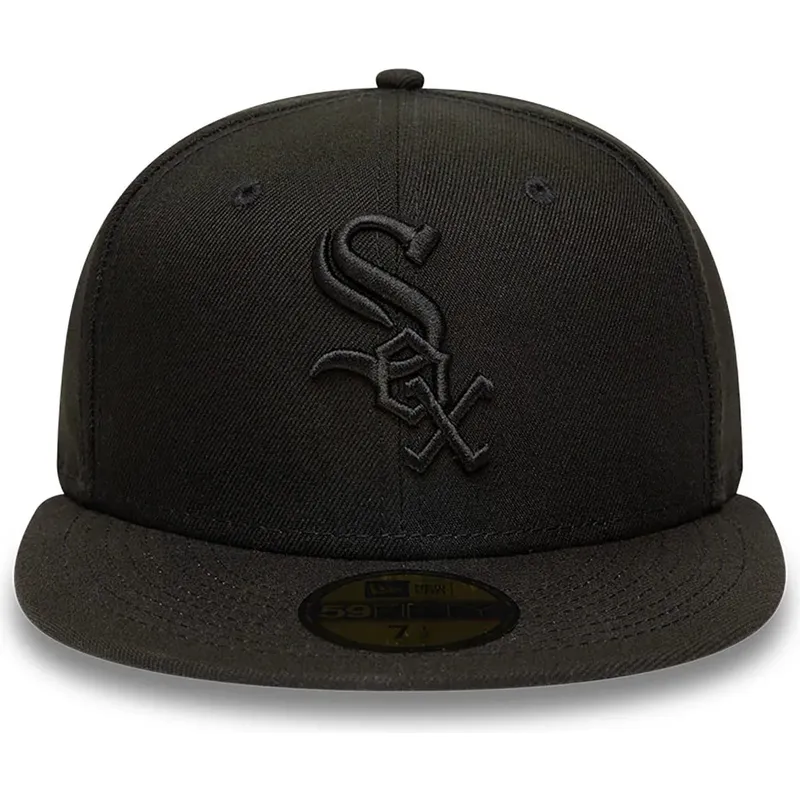 new-era-flat-brim-black-logo-59fifty-chicago-white-sox-mlb-black-fitted-cap