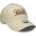 new-era-curved-brim-women-9twenty-coffee-club-beige-adjustable-cap