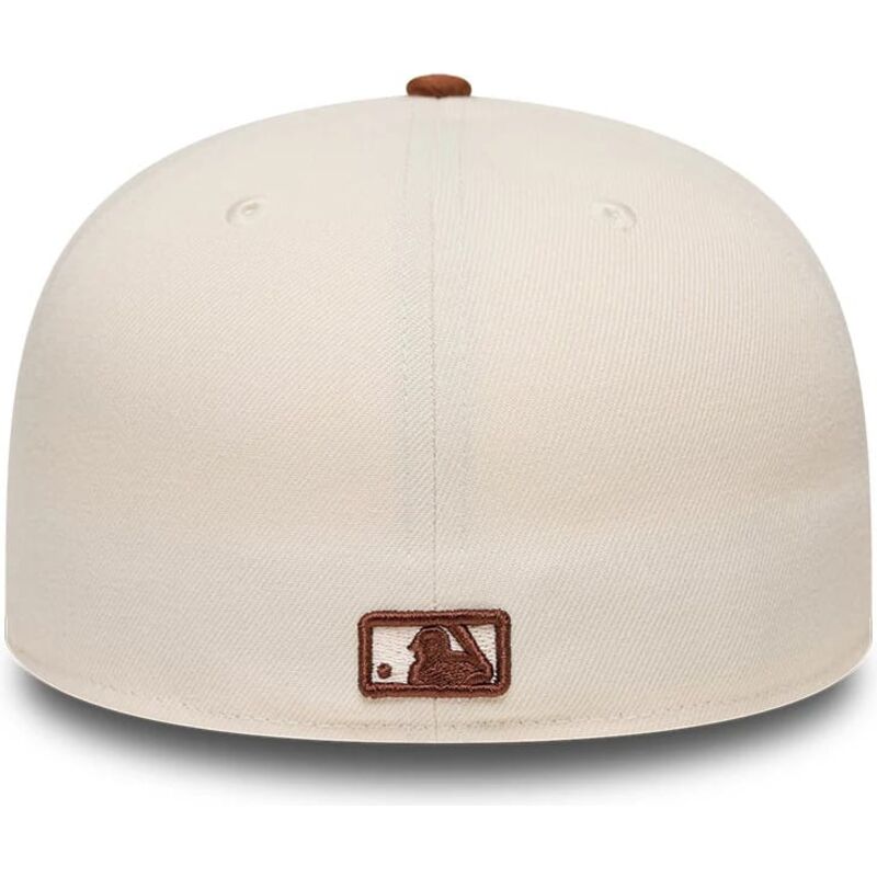 new-era-flat-brim-brown-logo-59fifty-league-essential-new-york-yankees-mlb-brown-and-beige-fitted-cap