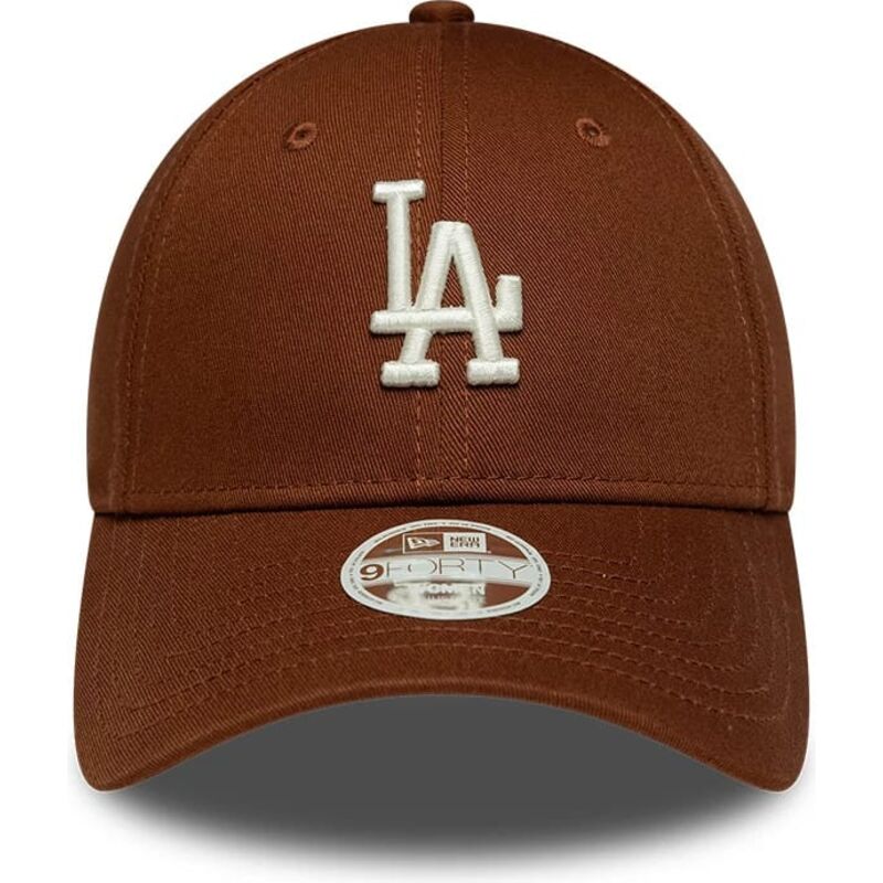 new-era-curved-brim-women-9forty-league-essential-midi-los-angeles-dodgers-mlb-brown-adjustable-cap