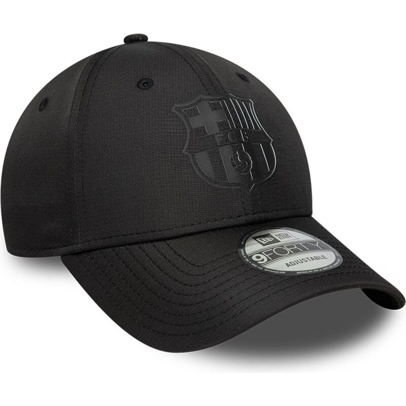 new-era-curved-brim-black-logo-9forty-ripstop-fc-barcelona-laliga-black-adjustable-cap