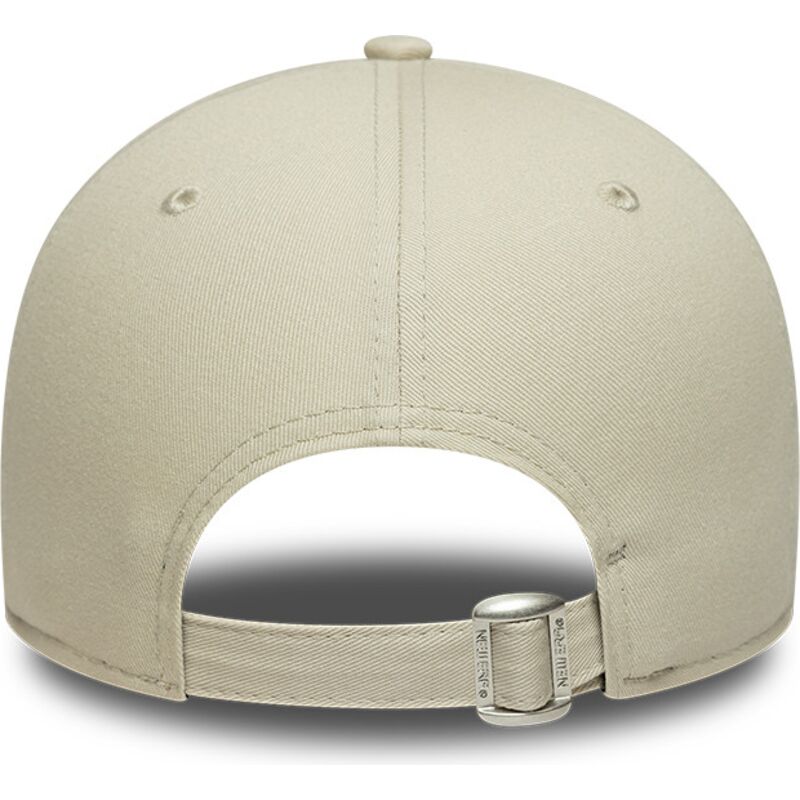 new-era-curved-brim-dark-green-logo-9forty-league-essential-new-york-yankees-mlb-beige-adjustable-cap