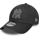 new-era-curved-brim-9forty-metallic-outline-new-york-yankees-mlb-grey-adjustable-cap
