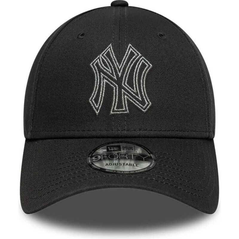 new-era-curved-brim-9forty-metallic-outline-new-york-yankees-mlb-grey-adjustable-cap new-era-curved-brim-9forty-metallic-outline-new-york-yankees-mlb-grey-adjustable-cap