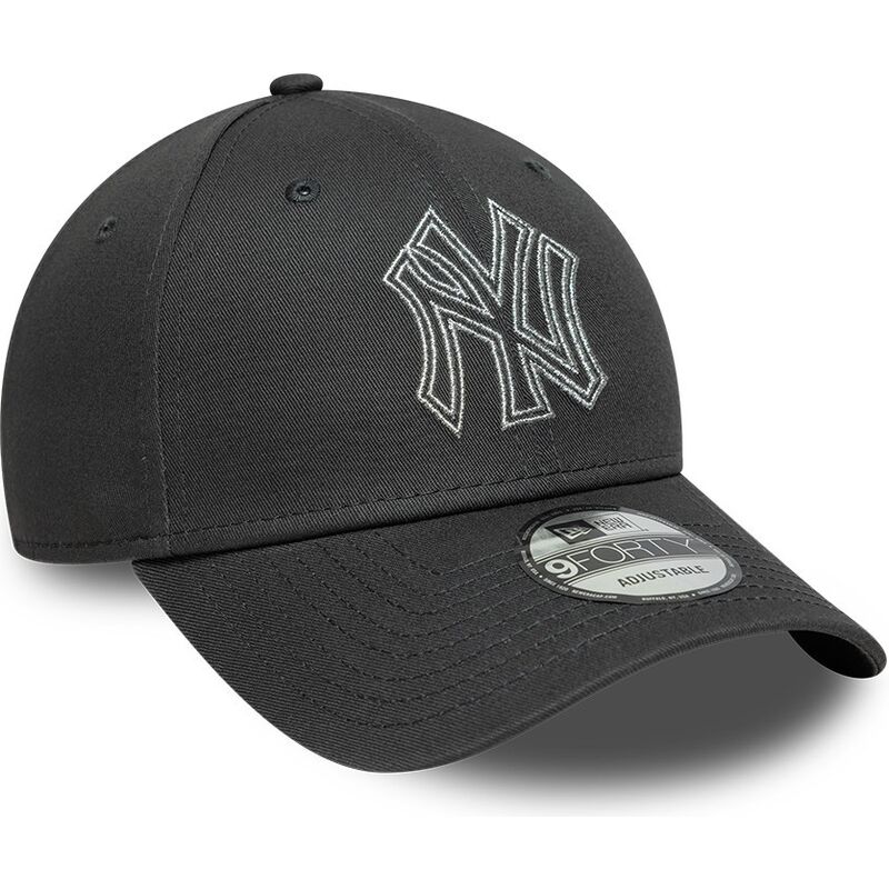 new-era-curved-brim-9forty-metallic-outline-new-york-yankees-mlb-grey-adjustable-cap new-era-curved-brim-9forty-metallic-outline-new-york-yankees-mlb-grey-adjustable-cap