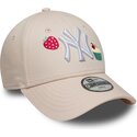 new-era-curved-brim-youth-9forty-food-icon-cupcake-new-york-yankees-mlb-pink-adjustable-cap