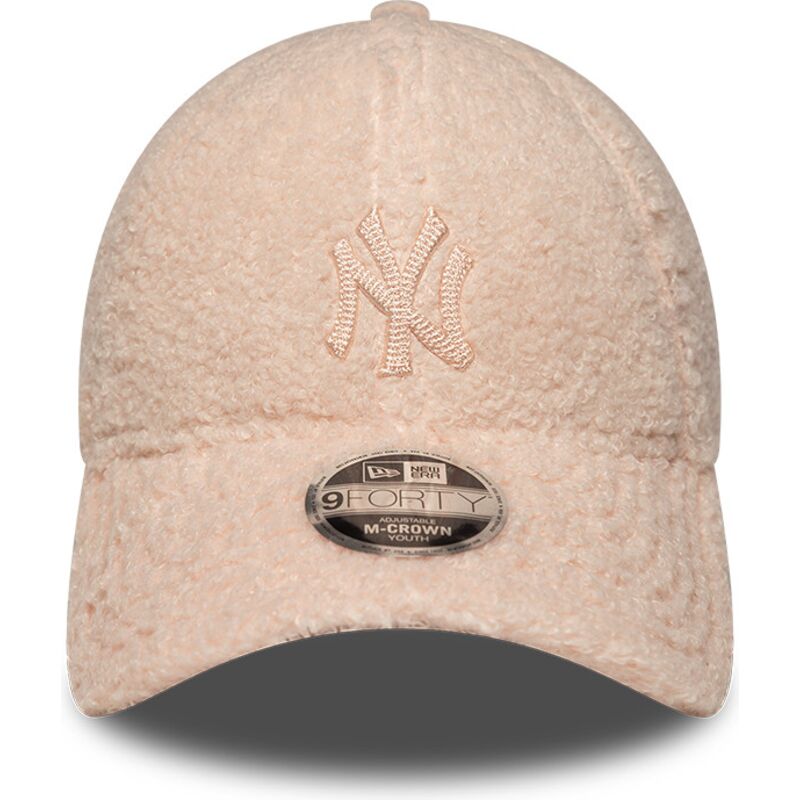 new-era-curved-brim-youth-pink-logo-9forty-m-crown-winter-borg-new-york-yankees-mlb-pink-snapback-cap