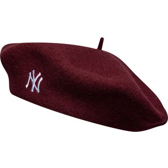 New Era Wool Script New York Yankees MLB Maroon and Red Flat Cap