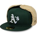 new-era-flat-brim-59fifty-dogear-world-series-oakland-athletics-mlb-green-fitted-cap