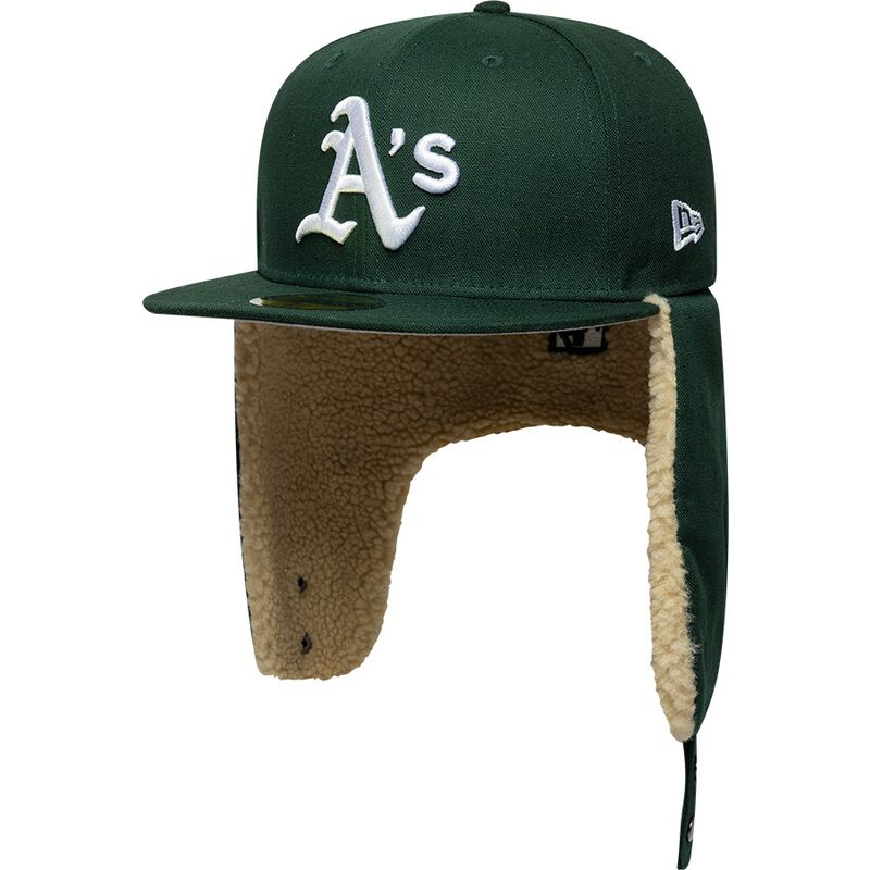 new-era-flat-brim-59fifty-dogear-world-series-oakland-athletics-mlb-green-fitted-cap