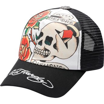Ed Hardy Before Dishonor Black and White Trucker Hat