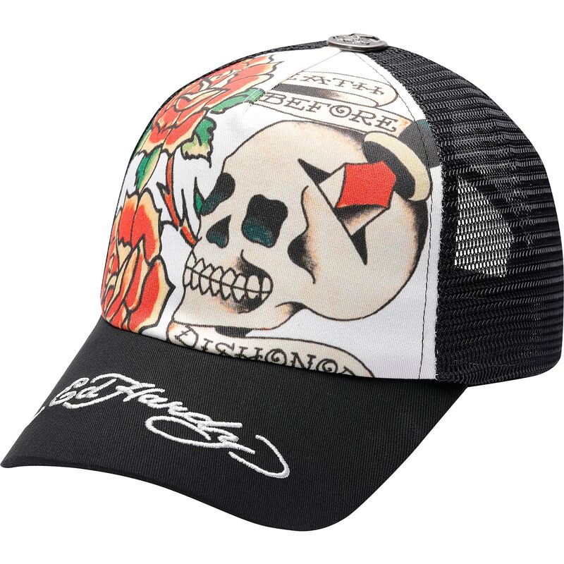 ed-hardy-before-dishonor-black-and-white-trucker-hat ed-hardy-before-dishonor-black-and-white-trucker-hat